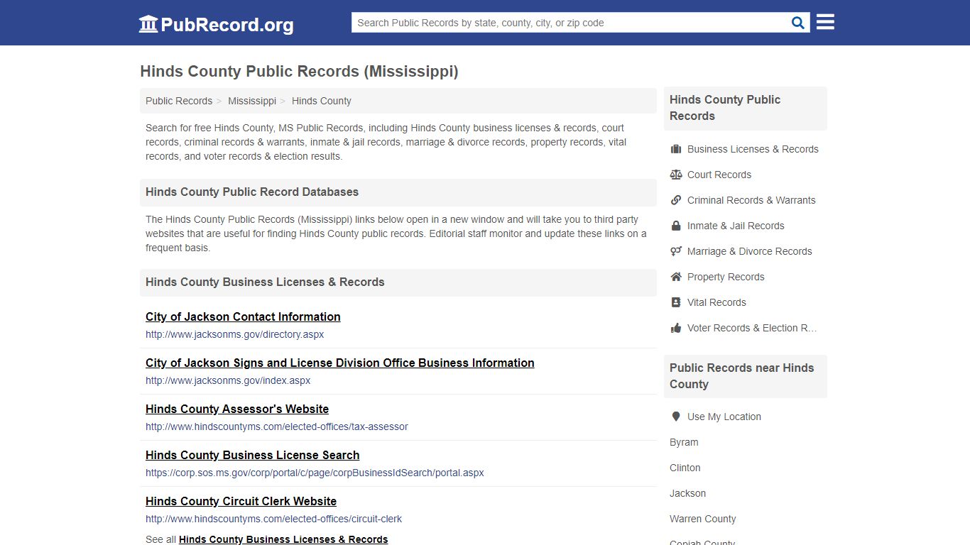 Free Hinds County Public Records (Mississippi Public Records)