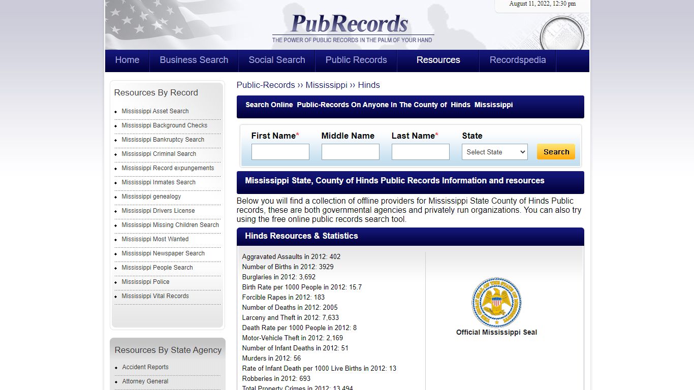 Hinds County, Mississippi Public Records